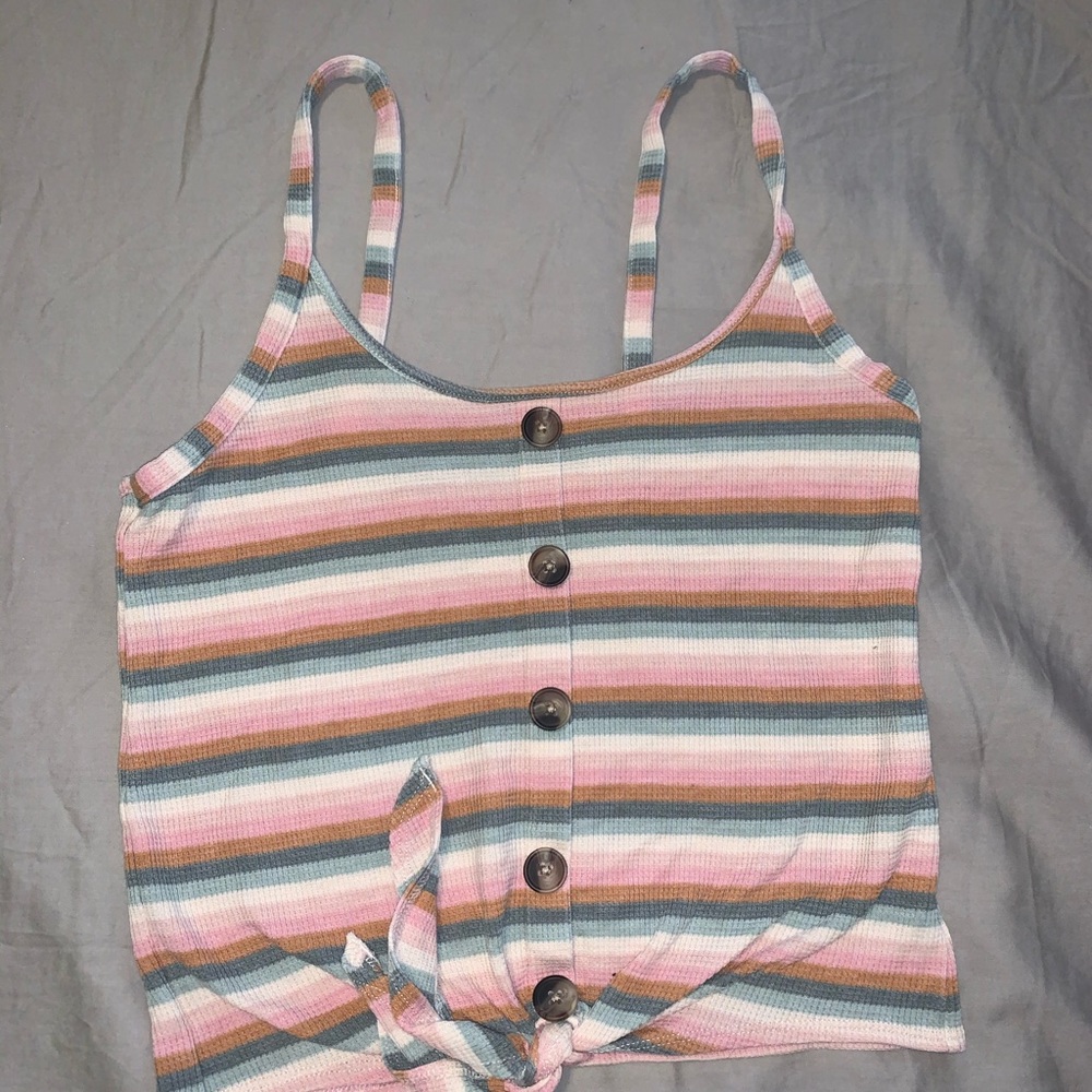 cute american eagle tank top retro stripes
